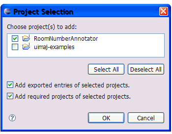 RoomNumberAnnotator project selection